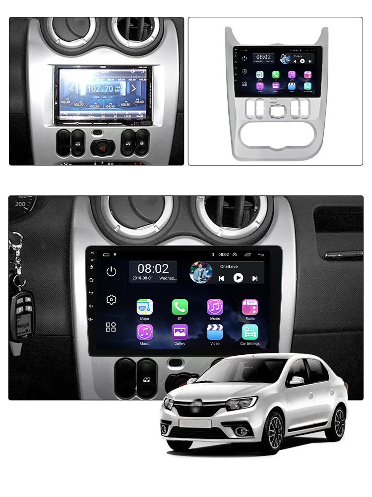Автомагнитола на Android 11 мультимедийный плеер для Renault Logan 1 Sandero Lada Lergus Largus Dacia 2010-2015