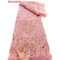 african tulle fabric comfortable %e2%80%8bnigerian beads sequins lace cloth party dress fabric by the yard zdli110305
