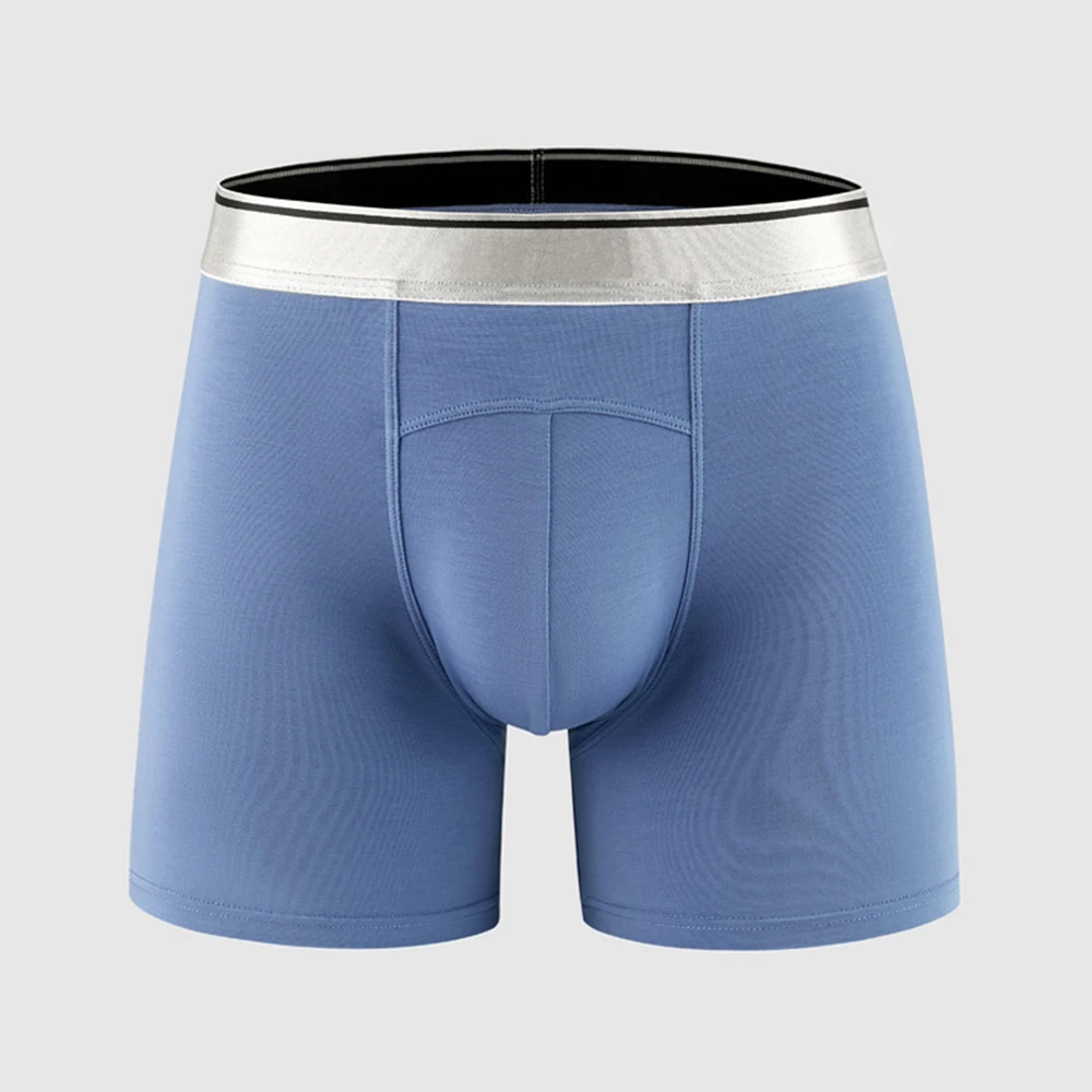 

Men Trunks Modal Underwear Long Legs U Convex Pouch Boxer Sport Breathable Bulge Pouch Briefs Sleep Bottoms Solid Underpants