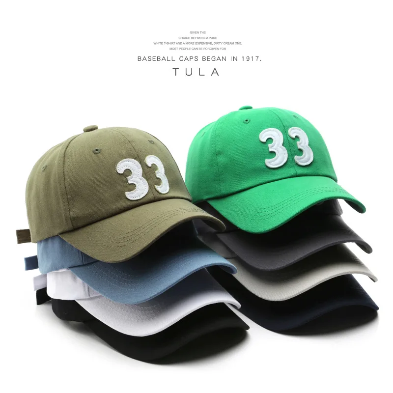 

Fashion Cotton Baseball Cap for Women and Men Number 33 Patch Hat Casual Snapback Hat Summer Sun Visors Caps Unisex