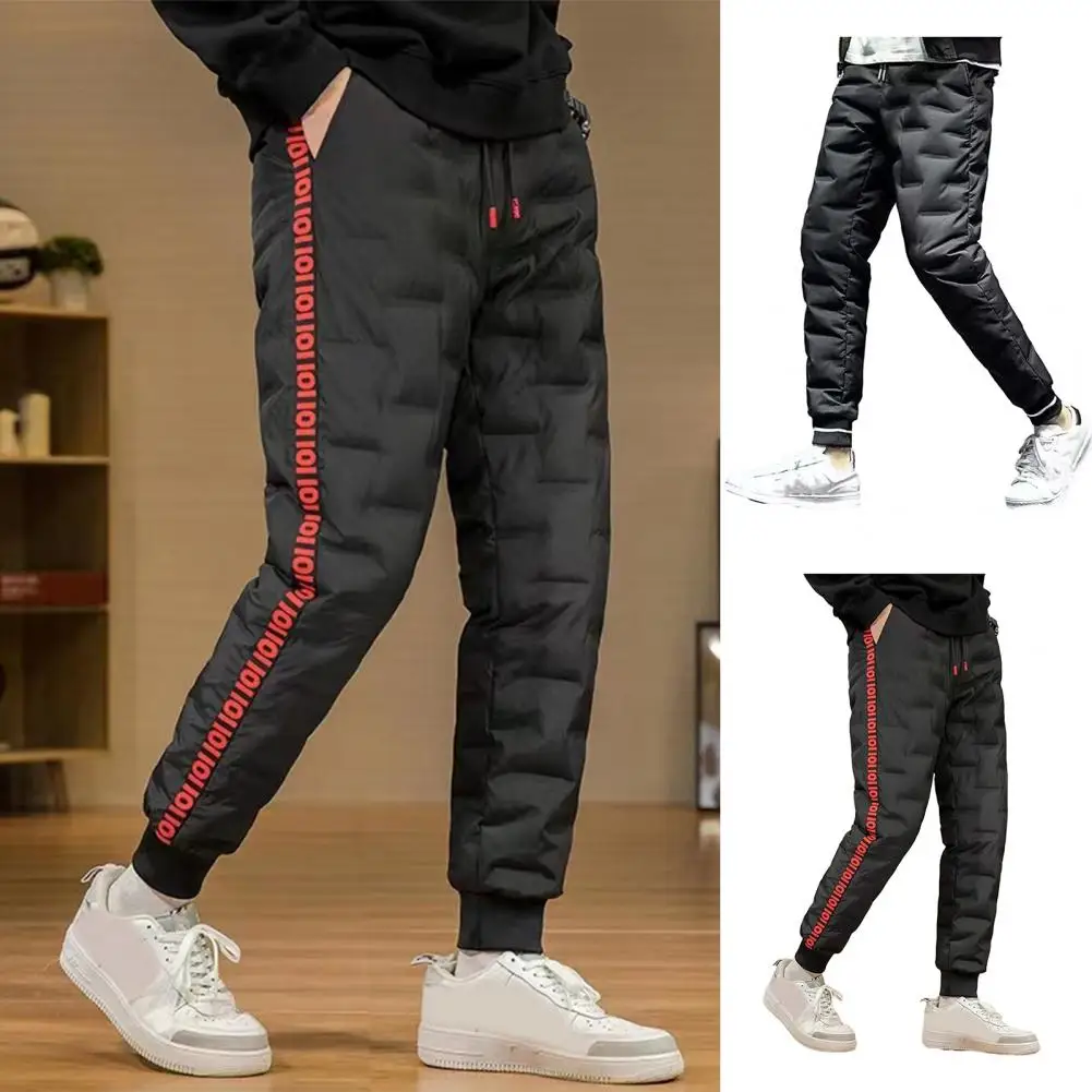 

Winter Lambswool Warm Down Padded Thicken Sweatpants Men Fashion Joggers Waterproof Casual Pants Men Plus Fleece Lined Trousers