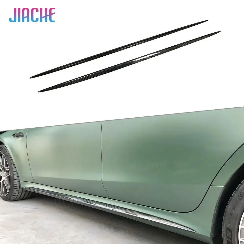 

Dry Carbon Fiber Side Skirts For Mercedes Benz AMG GT43 GT50 GT53 2019 2020 FRP Door Side Bumper Trim Protector Car Styling