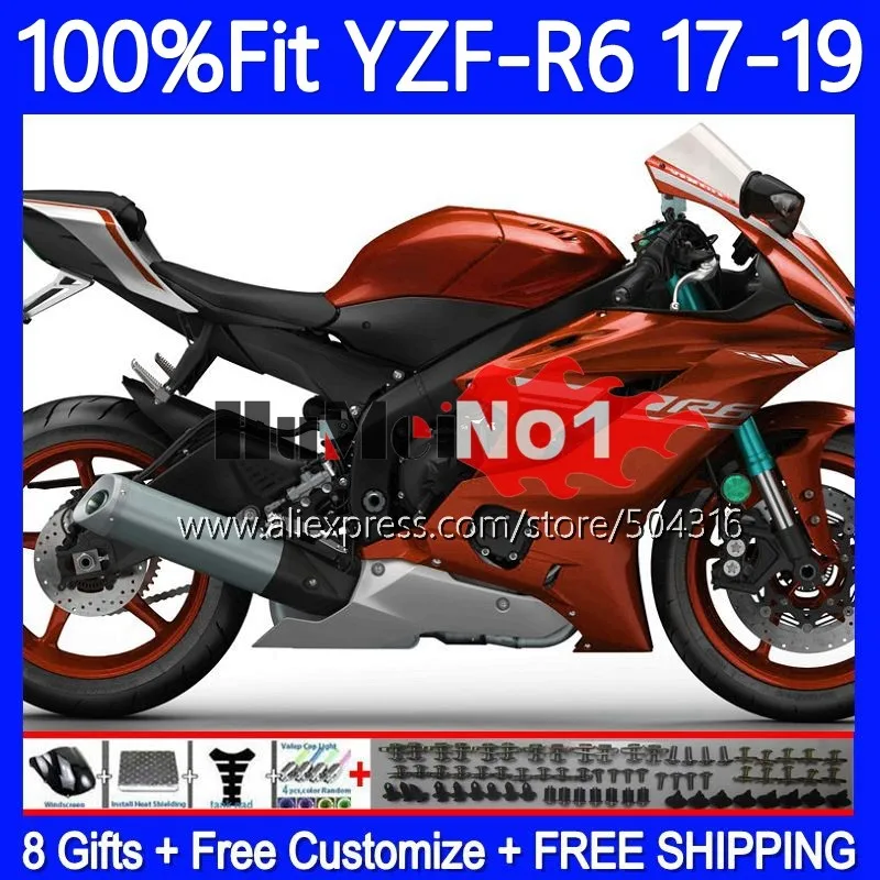 

OEM Корпус для YAMAHA YZF R6 600 R 6 CC YZF600 YZFR6 17 18 19 157MC.19 YZF-R6 2017 2018 2019 инъекция обтекатель Оранжевый blk