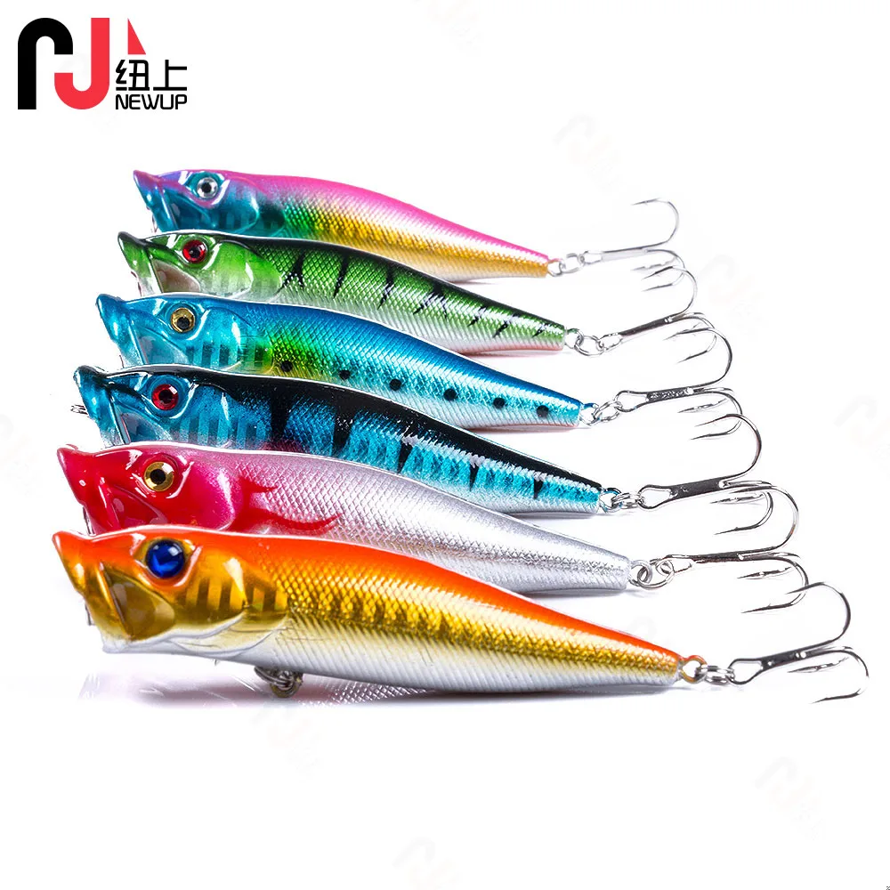 

6PCS/lot Pesca Popper Fishing Lure Kit 9CM-12G-6# Topwater Popper Bait Set of Wobblers Carp Fishing Tackle Artificial