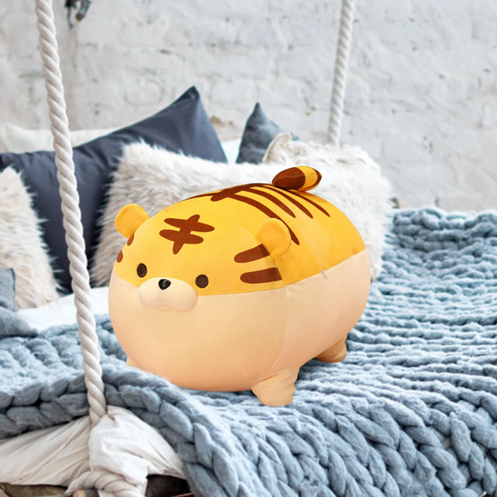 

Tiger Plush Pillow Chubby Tiger Hugging Pillow 19.6in Stuffed Soft Animal Toy Gift For Boys Girls Toddlers Birthday Holiday Part