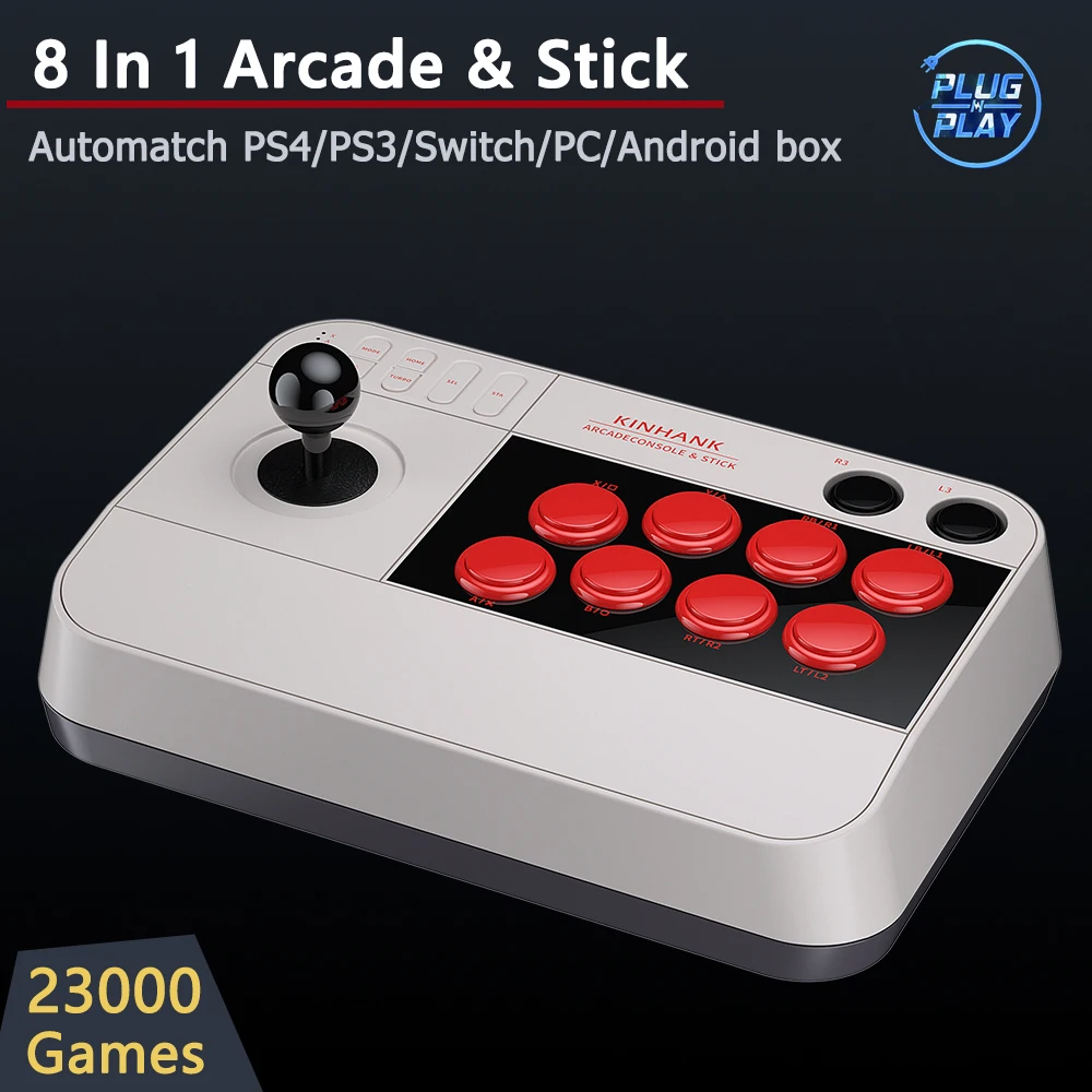 Kinhank Super Console X Arcade Stick/Joystick Game Console  For PS4/PS3/Switch/TV Box/PC With 23000+Arcade Games For PSP/PS1/DC