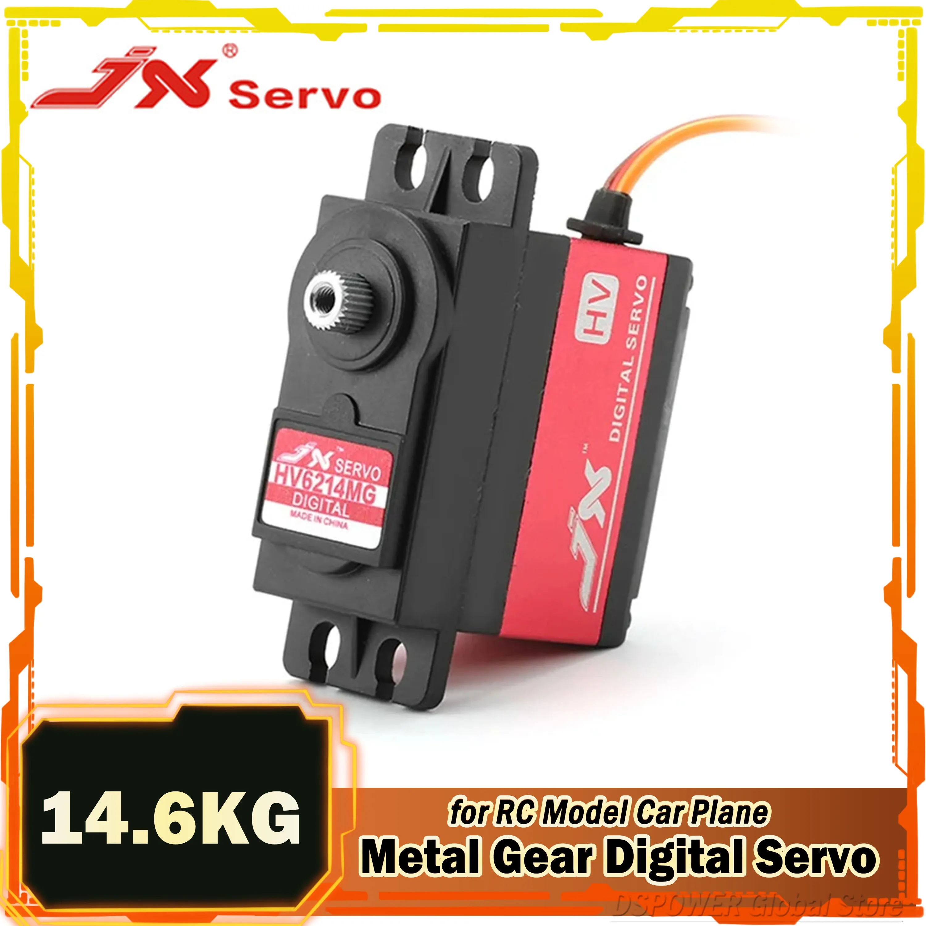 JX PDI-HV6214MG 14 6 кг HV сервопривод металлический Шестеренчатый цифровой двигатель 0-7 4