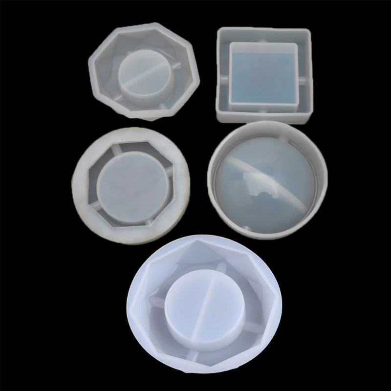 

E0BF 5pieces Ashtray Shape Epoxy Resin Casting Silicone Mold DIY Art Home Ornament