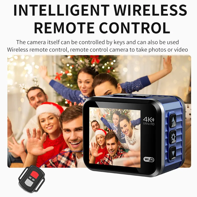 Экшн-камера 4K 30fps Ultra HD Wi-Fi мини-камера наружная водонепроницаемая для велосипеда