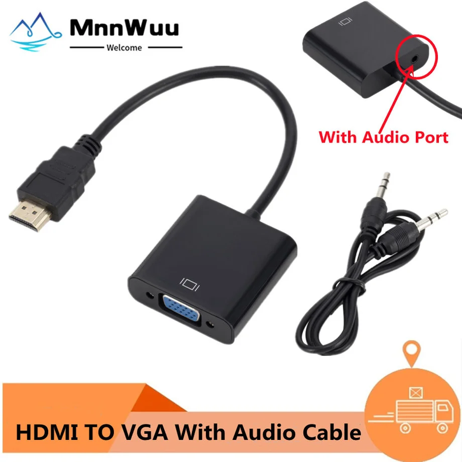 

Кабель-адаптер hdmi-vga «штырь-гнездо», с аудио 1080P