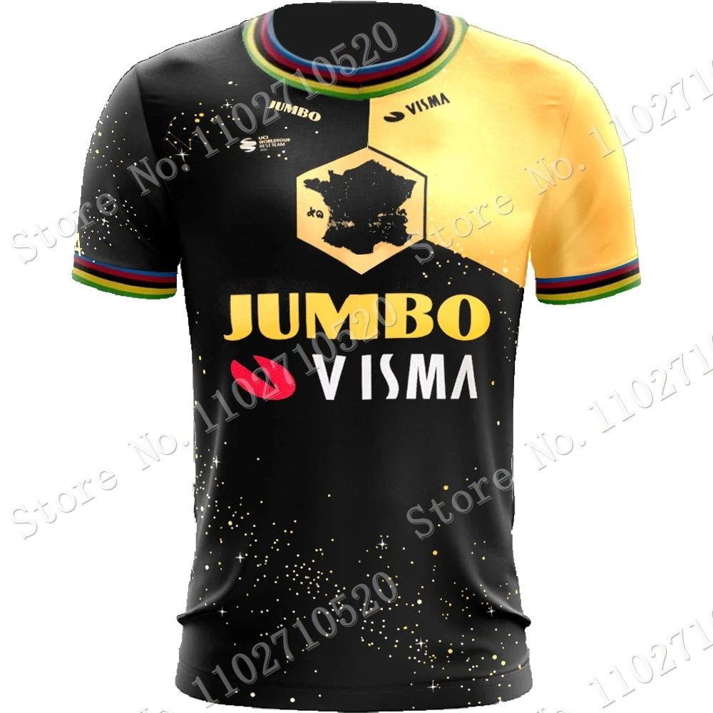 2023 CAMISETA Jumbo Visma Team T Shirts Belgium 3D Print TDF Mens Summer Running Streetwear Casual Technical Training Clothes