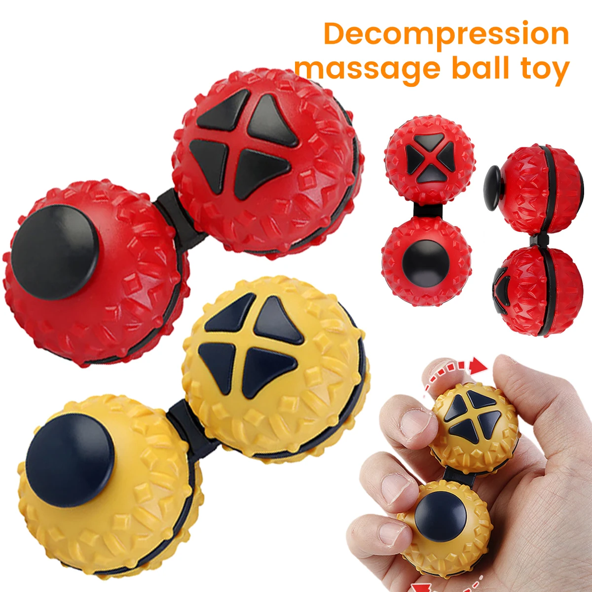 

Decompression Massage Ball Fidget Spinner Ingertip Rotating Conjoined Gyro Antistress Toy Gyro Ball Finger Hand Rotating Ball