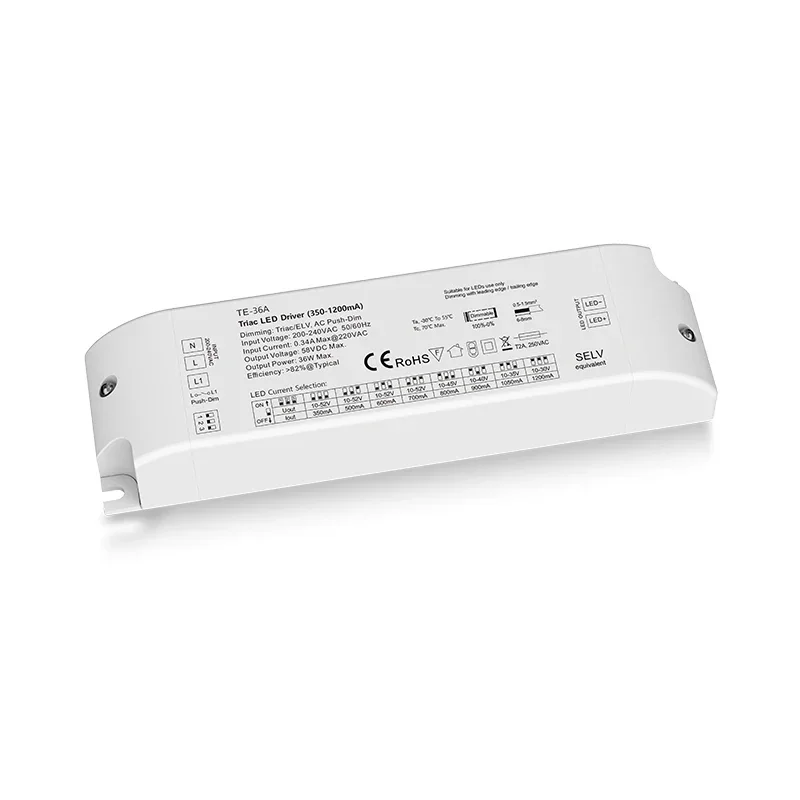 Светодиодный драйвер Skydance AC Push-Dim Triiac Dimming вход 200-240 В выход 1-36 Вт 150-1200 мА