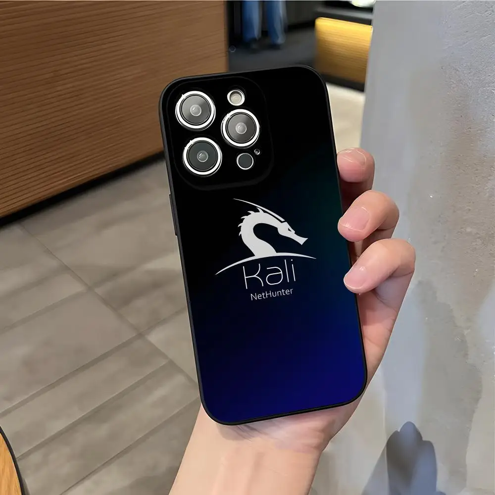 Фото Чехол для телефона Dark Dragon Kali Linux Coo для iPhone 16 Pro Max 15 14 13 Mini 12 Pro 11 XS Max 7 8 Plus, черный мягкий корпус №2