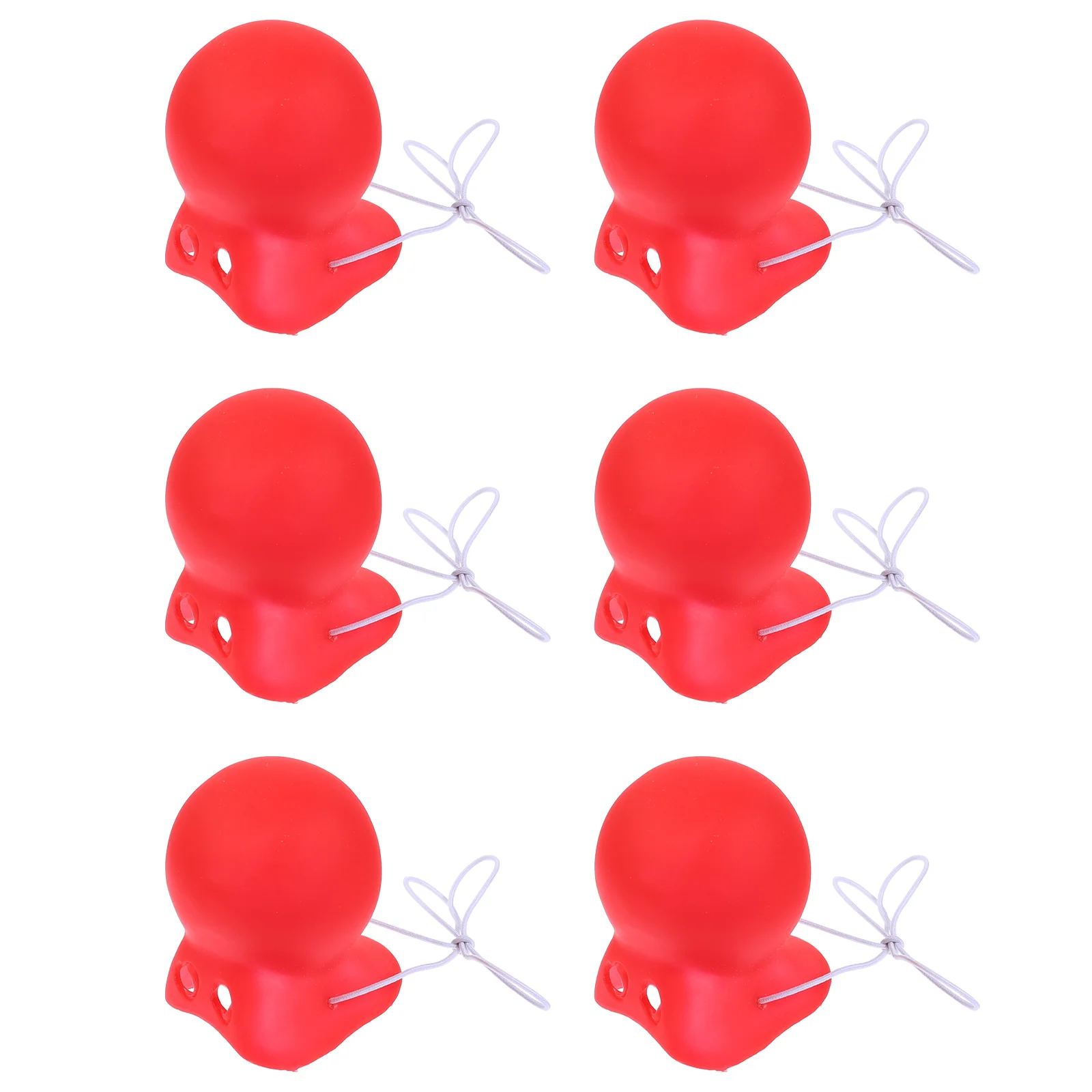 

6 Pcs Clown Red Nose Kids' Party Supplies Adults Accessories Vinyl Material Child
