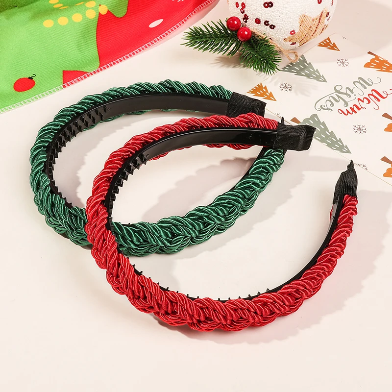Рождественские яркие шелковые плетеные ленты ручной работы женские волосы с