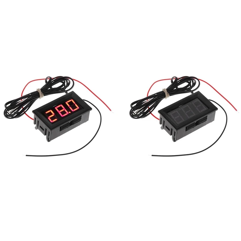 

2X DC 5 - 12 V - 50 - 110 Degree C Digital Thermometer With Probe [Parallel Import Goods] Green & Red