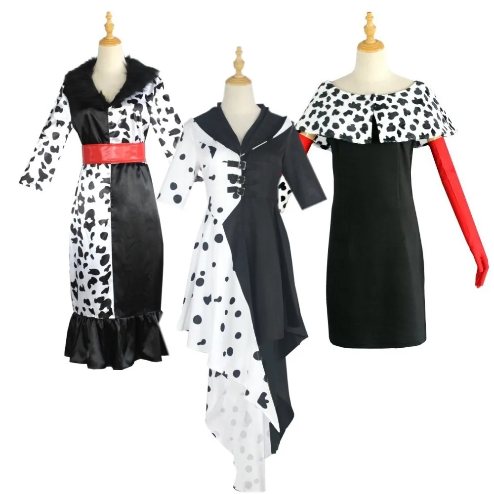 

Movie 101 Loyal Dog cos Black-and-White Witch Kuila DeVille cosplay Dress Stage Costume