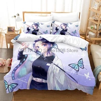 demon slayer bedding set 3d japanese anime kids gift duvet cover comforter bed linen home textiles queen king single size new