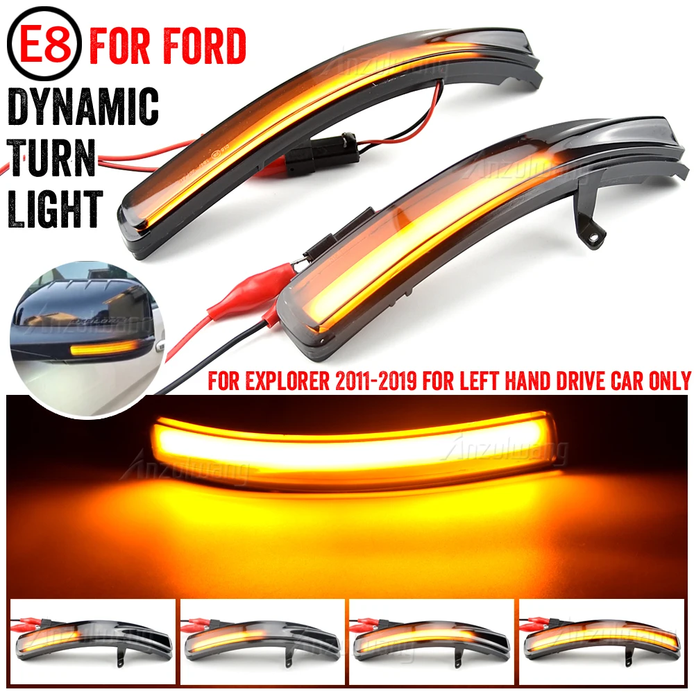 

For Ford Explorer 2011-2017 2018 2019 LED Dynamic Side Mirror Turn Signal Light Indicator Blinker Sequential Lamps