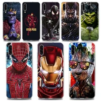 clear soft tpu phone case for samsung galaxy note 20 ultra 5g 8 9 10 lite plus a50 a70 a20 a01 cover marvel superheroes posters