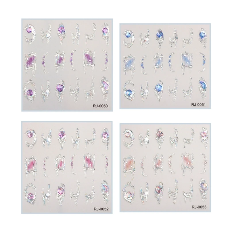 

5D рельефные наклейки для ногтей маникюрные аксессуары самоклеящиеся наклейки для ногтей E74C