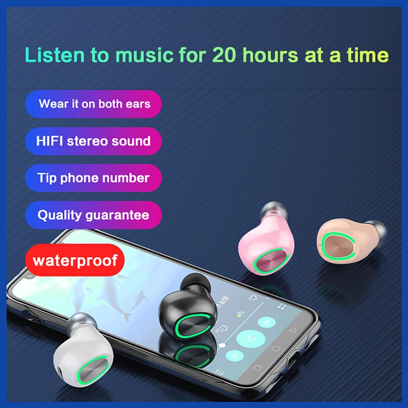 Wireless Bluetooth Headset Stereo Sound Music Earphone Long Standby Headphone Sport Gaming Earphones Handsfree Earbuds For Phone