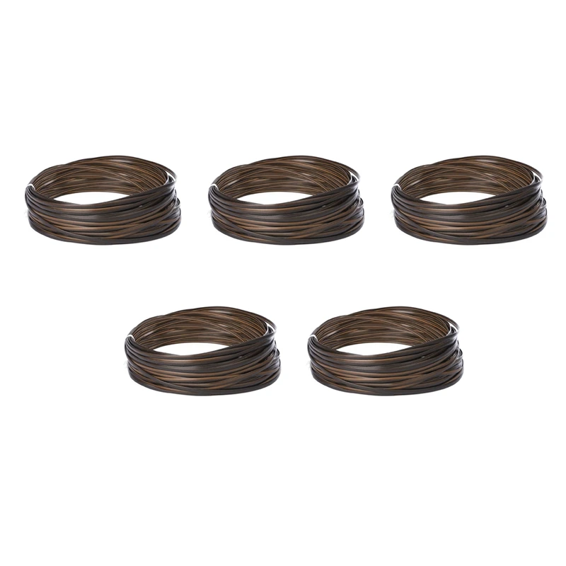 

5X Coffee Gradient Flat Synthetic Rattan Weaving Material Plastic Rattan For Knit And Repair Chair Table Storage Basket