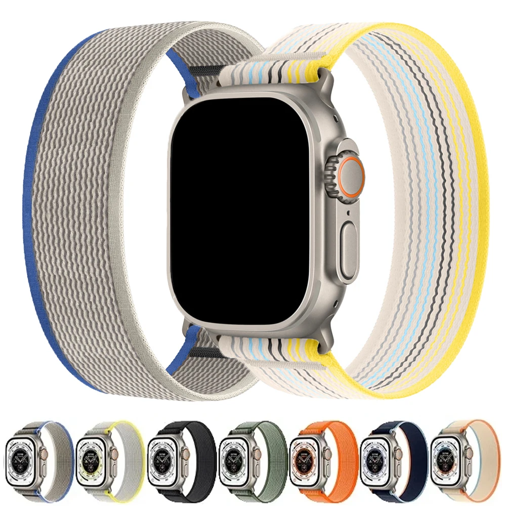 Фото Эластичный ремешок Solo Loop для Apple Watch Ultra 2 Band 49 мм 44 мм 45 мм 41 мм 40 мм Браслет Trail iWatch Series 10 9 8 7 6 Se 42 46 мм №1