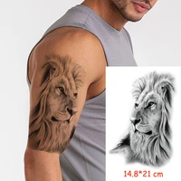 waterproof temporary tattoo sticker serious lion king animal flash tatoo body art fake tattoos flash tatto womenmen 14 821 cm