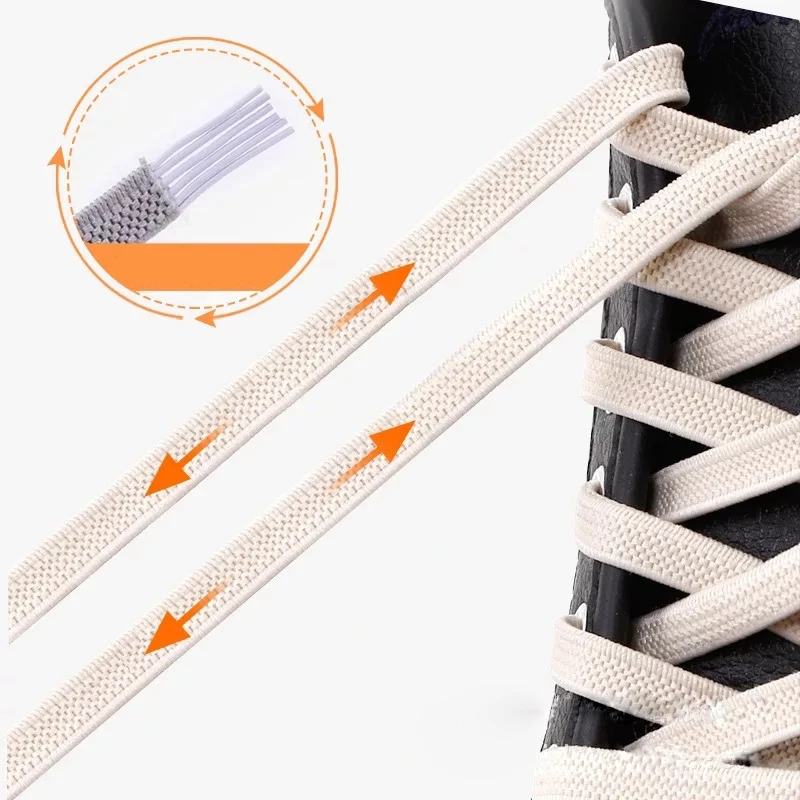 1Pair Elastic Shoelaces No Tie Shoelaces Children Adult Quick Lazy Laces Flats Rubber Sneakers Running Shoelace 24 Colors