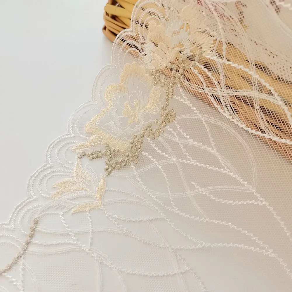 1 метр 21 см ширина пион блестящая нить мягкая вышитая кружевная отделка для