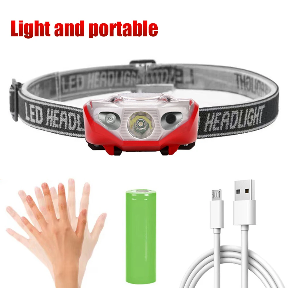 

Светодиодный налобный фонарь с 3 передачами, 600 лм, мАч