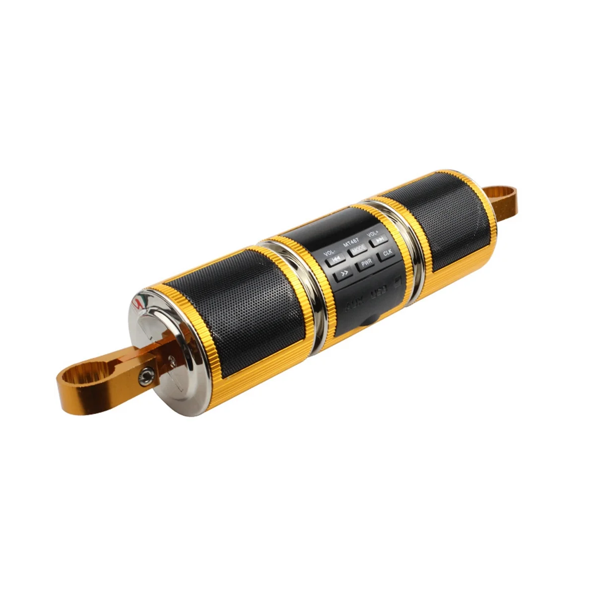 

New Motorbike Car Bluetooth MP3 Audio Retrofit Audio Waterproof Speaker Multifunction with Display Dual Speakers Gold