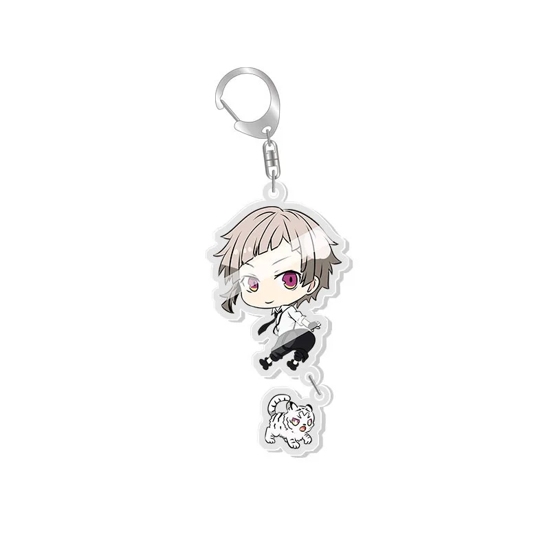 Брелок для собак Izumi Kyouka Nakajima Atsushi Dazai Osamu Ryunosuke Akutagawa Cosplay Anime Key Chain Pendant Cartoon Badge