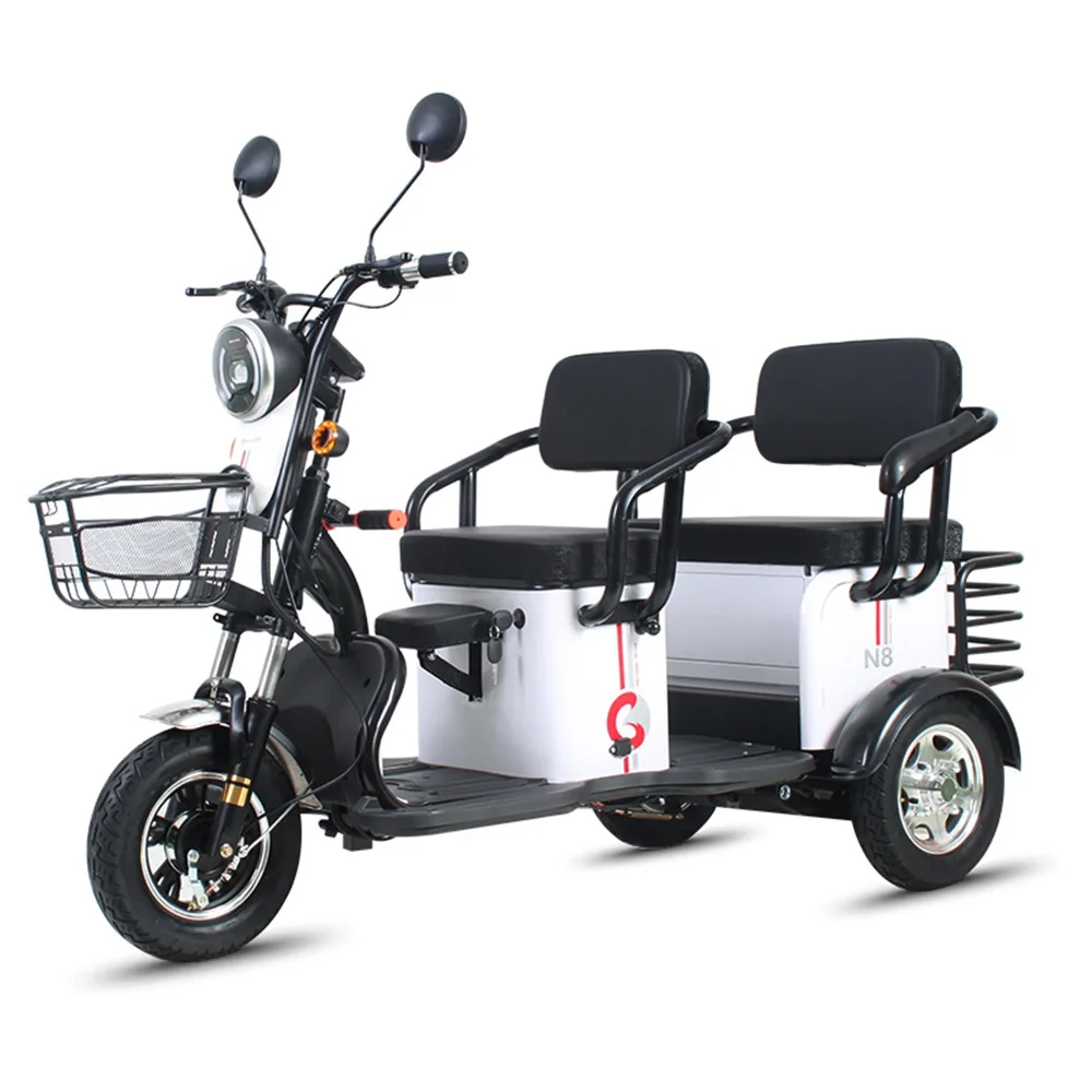 

600W New Energy Three Wheel Electric Vehicle 48/60V 20Ah Sightseeing Car Adult Tricycle Lithium Battery with Basket