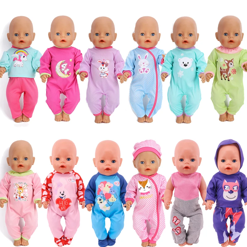 

2022 новый стиль милые комбинезоны костюм подходит для 17 дюймов 43 см куклы Новорожденные куклы одежда аксессуары