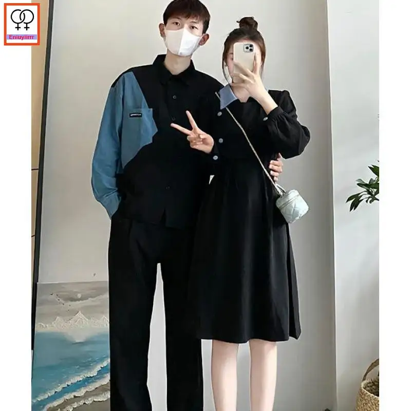 Подходящая одежда для пары, наряды для мужчин и женщин, праздничное милое платье-футболка из смешанного хлопка для влюбленных на День святого Валентина и Рождество для девочек