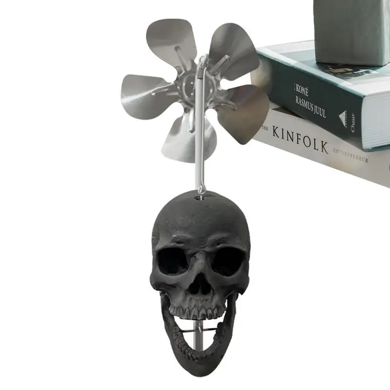 

Skull Wind Spinner Kinetic Iron Garden Wind Spinner Resin Skull Statue Kinetic Wind Sculpture Wind Powered Garden Decor For