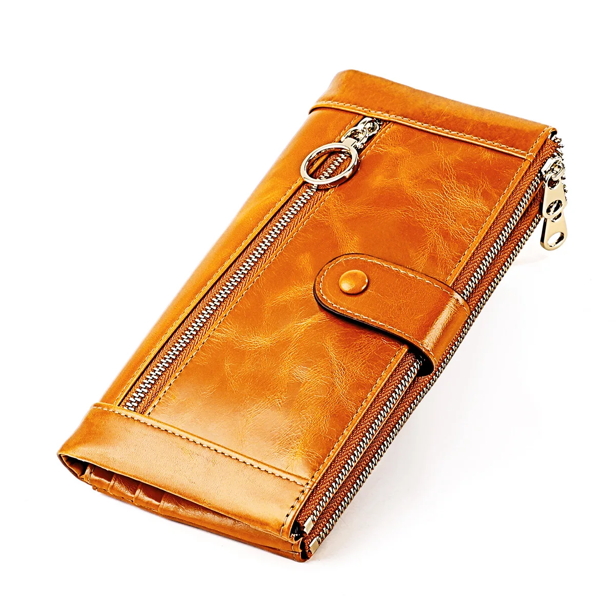 RFID Women Wallet Fashion Genuine Leather Wallet Card Holder Female Long Purse Cell Phone Pocket Large Capacity Clutch Wallets