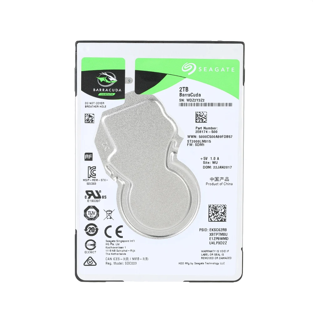 Seagate 1TB 2TB 4TB 2.5inch Internal HDD Notebook Hard Disk Drive 7mm 5400RPM SATA 6Gb/s 128MB Cache 2.5" HDD for Laptop