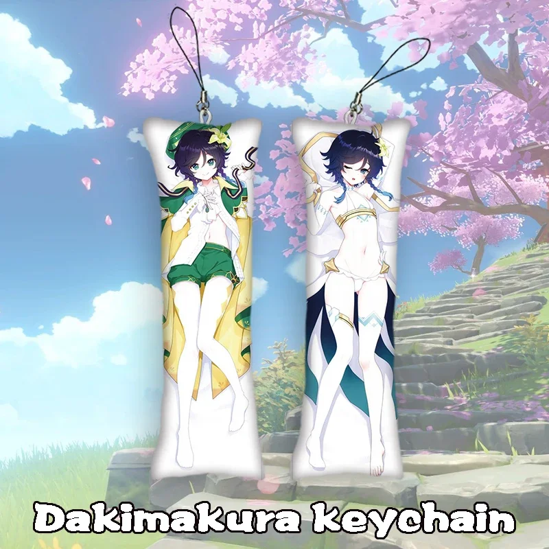 Новая мода Genshin Impact Dakimakura брелок двусторонний Venti мини подвесной орнамент телефон