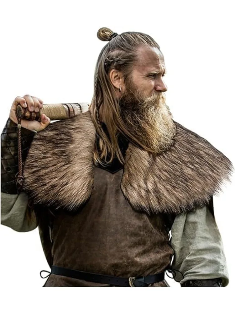 Pesenar Воротник Из Искусственного Меха В Стиле Викингов Мужские Наплечники