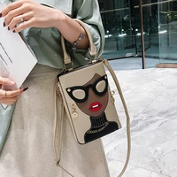 creative cartoon girl handbag luxury textured women crossbody bag vertical envelope side zip satchel fashion rivets personality