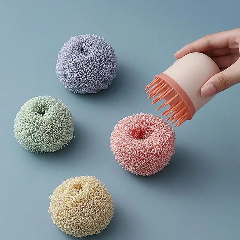 

Palm Dish Brush Soft Fiber Dish Brush Cleaning Scrub Brush Palm Brush With Short Round Handle Household Pan Pot Use For Kitchen