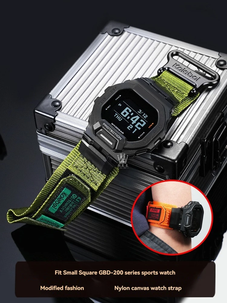 Фото GBD200 спортивный браслет на открытом воздухе для Casio G-shock Black Knight 3506 GBD-200-1/GBD-200sm модифицированный нейлоновый ремешок мужской парусиновый ремешок для часов №2