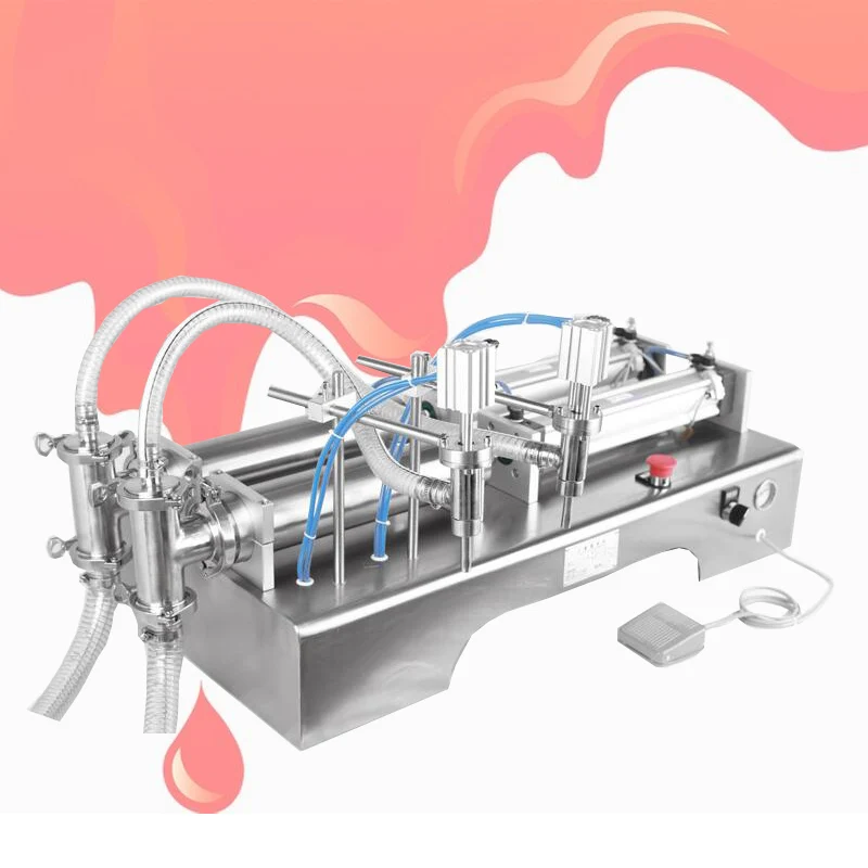 

Multi-functional Liquid Filling Machine For Beverage Juice Wine Milk Stainless Steel Pneumatic Double-Head Filling Machine For S