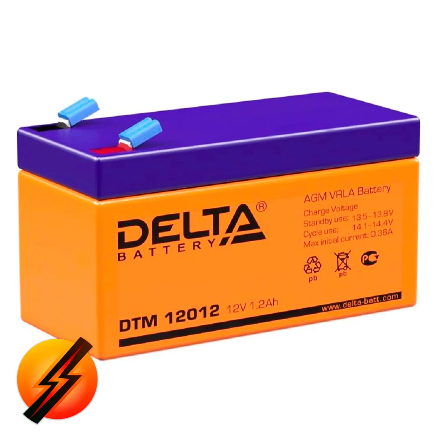 Battery Delta DTM 12012 12v AGM (1 2 k * H) ups | Uninterrupted Power Supply (UPS)