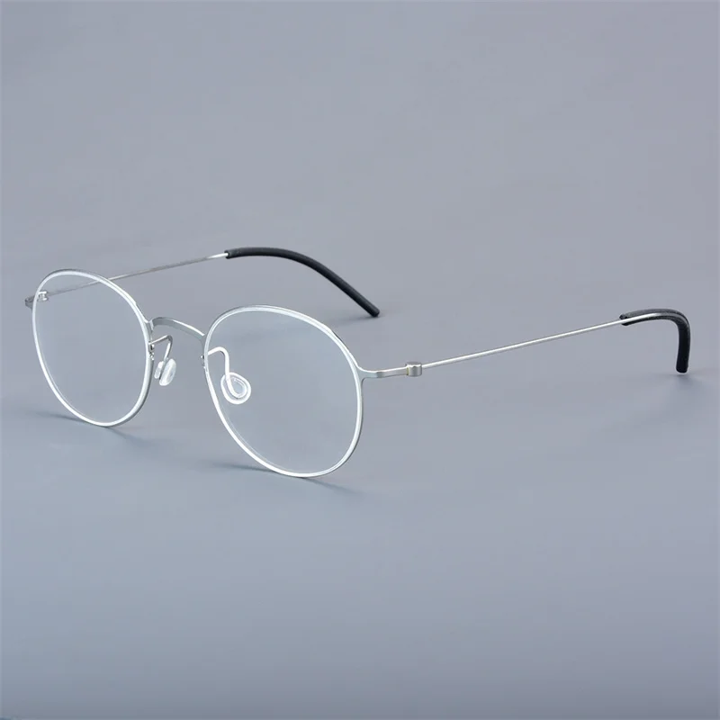 Круглая оправа для очков из чистого титана Дания сверхлегкая мужская