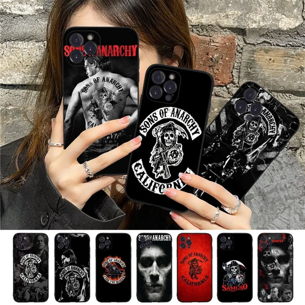 Чехол для телефона S-Sons of A-Anarchy TV мягкий силиконовый чехол iphone 16 15 14 13 12 11 Pro Mini XS MAX